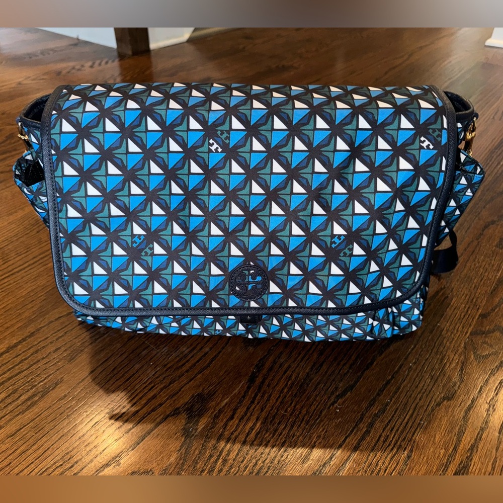 Tory Burch Blue Scout Nylon Diaper Bag